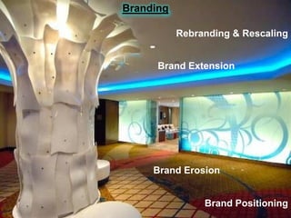 Branding

           Rebranding & Rescaling


      Brand Extension




     Brand Erosion


                Brand Positioning
 