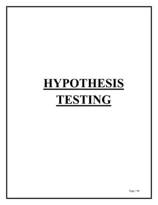 Page | 96
HYPOTHESIS
TESTING
 
