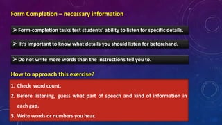 Complete ielts (b1) u1 - reading (table completion) andlistening | PPTX