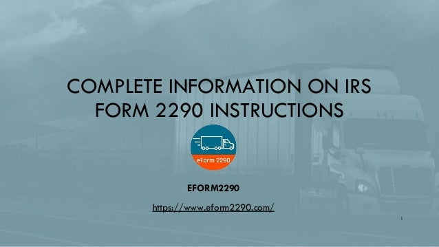 File Irs Form 2290 Online With Eform 2290 File Irs Form 2290 Online With Eform 2290