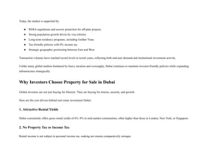 Complete Investor Guide to Dubai Real Estate Market in 2026 and Beyond ...
