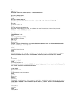 Abap Keyword Complete list of all sap abap keywords | DOC