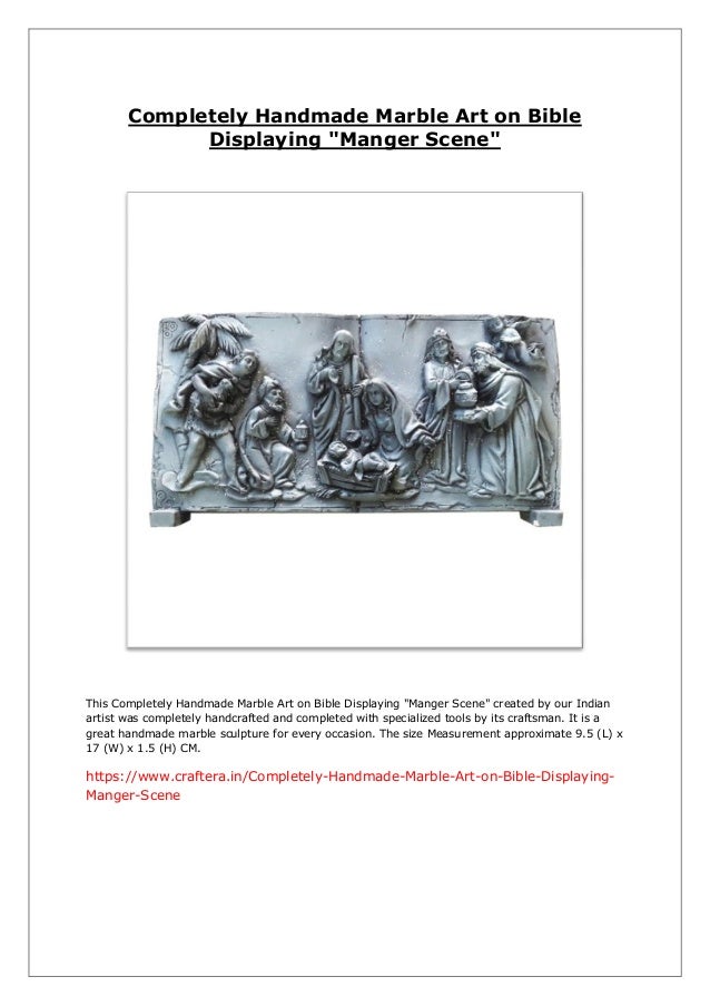 Completely handmade marble art on bible displaying