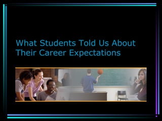 What Students Told Us About
Their Career Expectations
 
