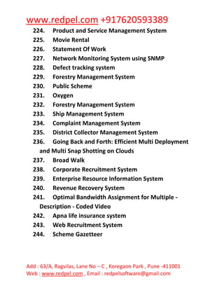 Computer Network Mini Project List java / dot net mini projects list | PDF