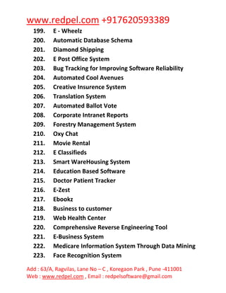 java / dot net mini projects list | PDF
