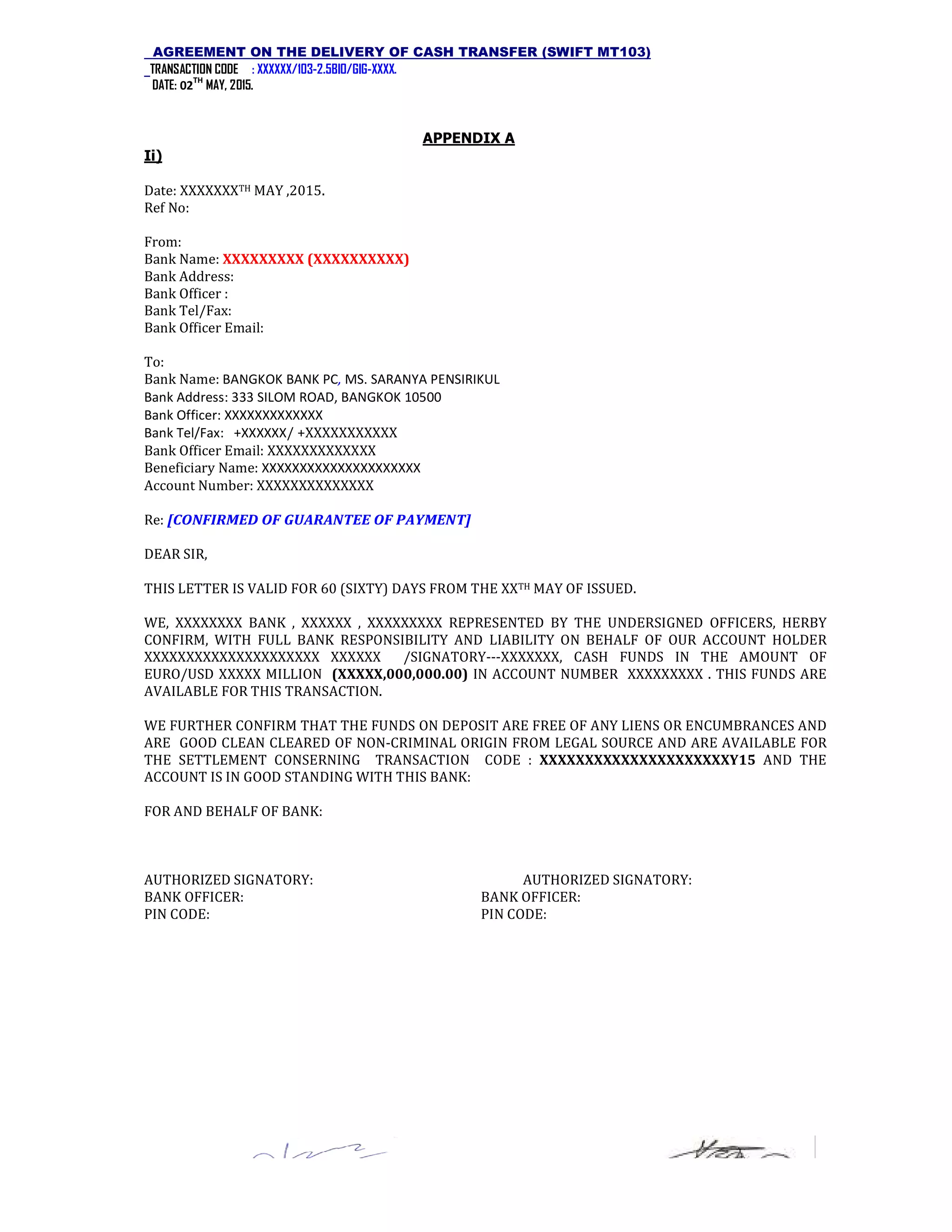 Complete mou mt103.real cash transfer latest[1] (1) | PDF