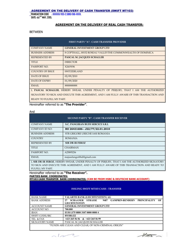 Complete mou mt103.real cash transfer latest[1] (1) | PDF