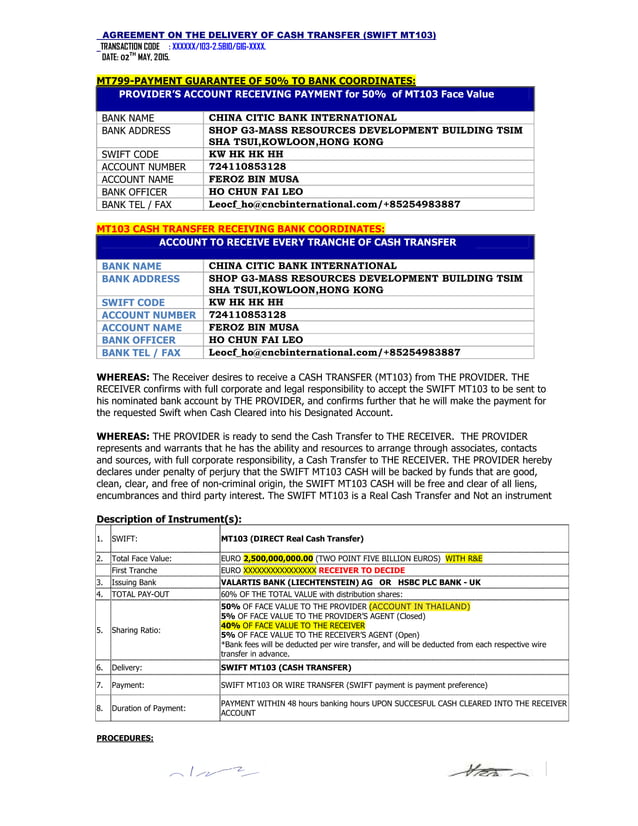 Complete mou mt103.real cash transfer latest[1] (1) | PDF