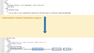 Indendation based template engine

 
