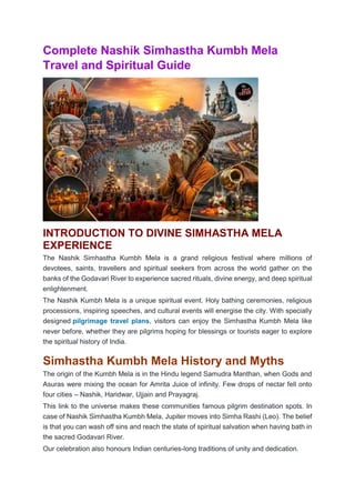 Complete Nashik Simhastha Kumbh Mela Travel and Spiritual Guide | PDF