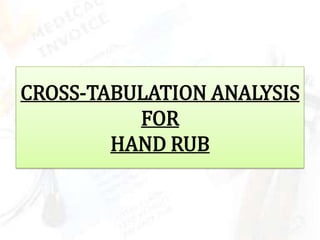 CROSS-TABULATION ANALYSIS
          FOR
        HAND RUB
 