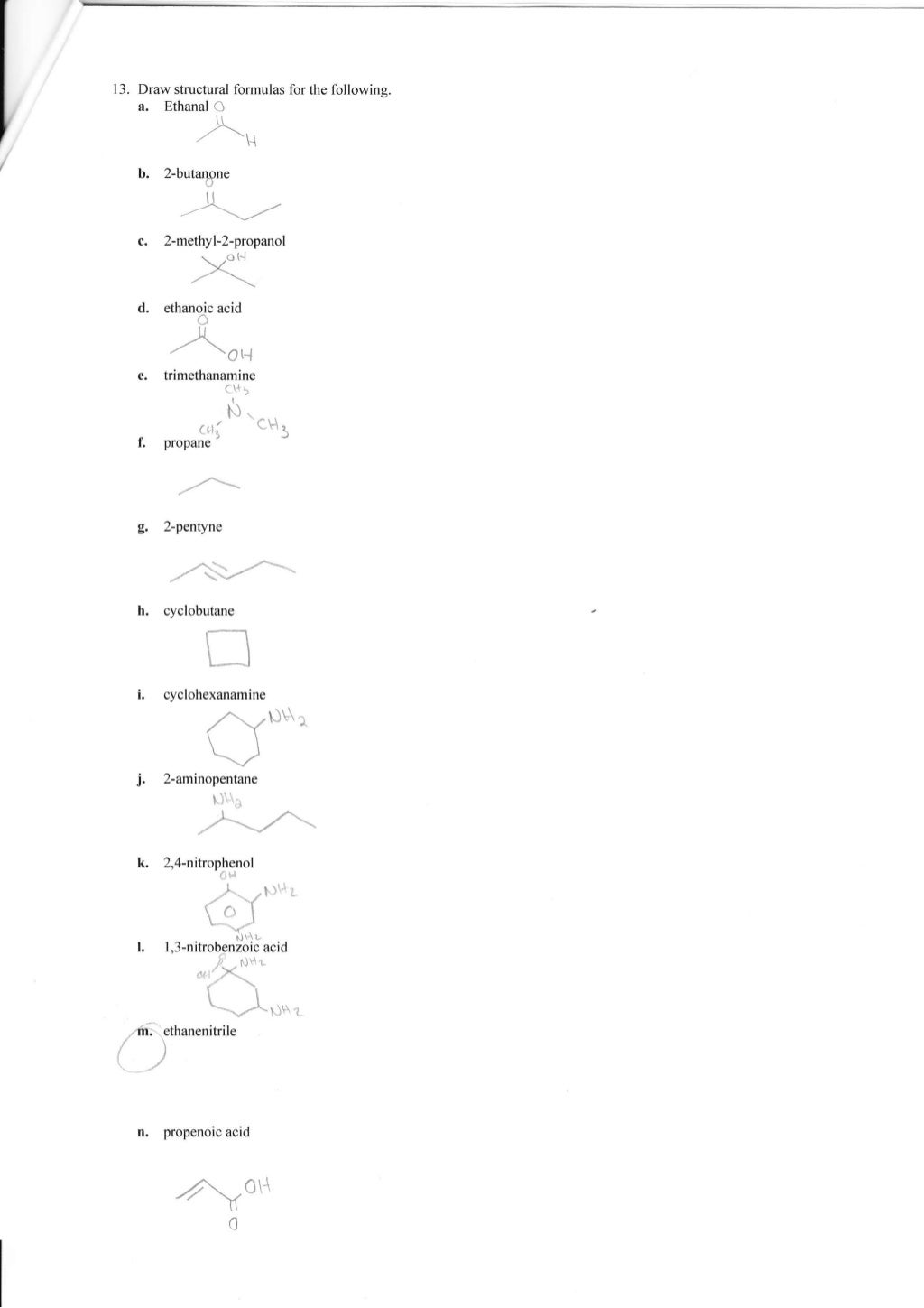Organic Compounds Worksheet Answers