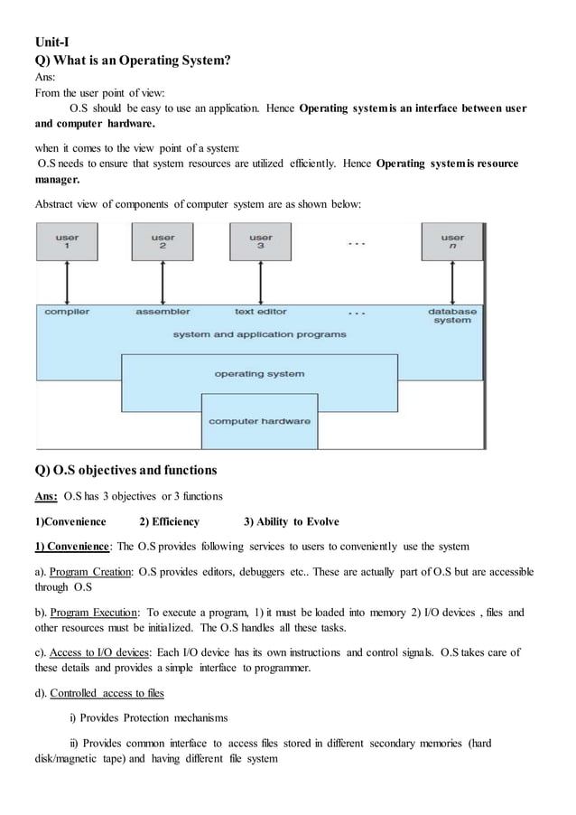 Complete Operating System notes | DOCX | Operating Systems | Computer ...
