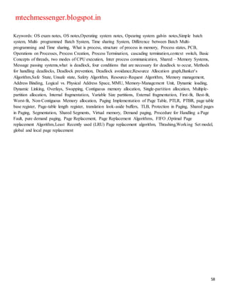 Complete Operating System notes | DOCX