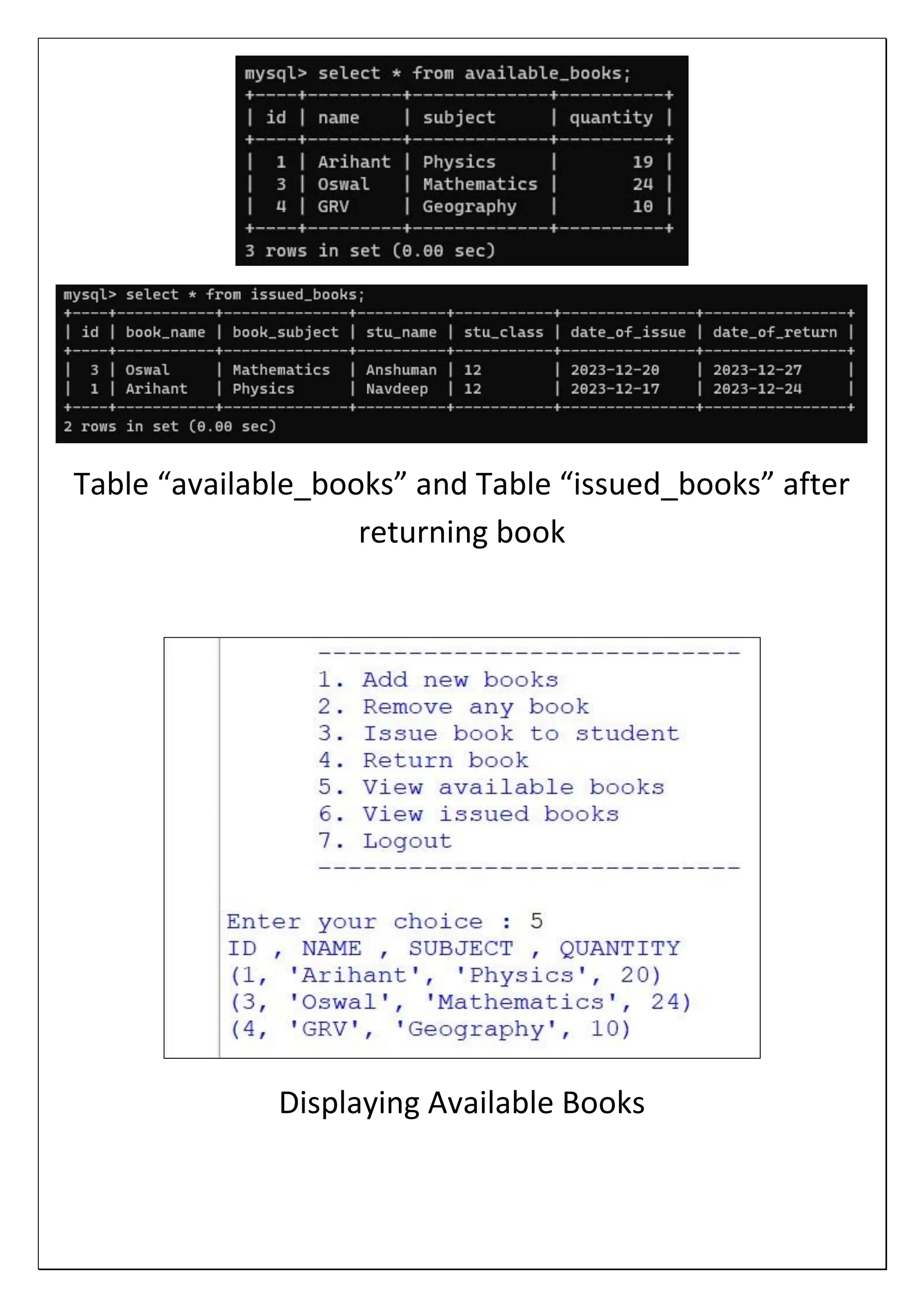 Python and MySQL Linking Class 12th Project File 23-24 | PDF