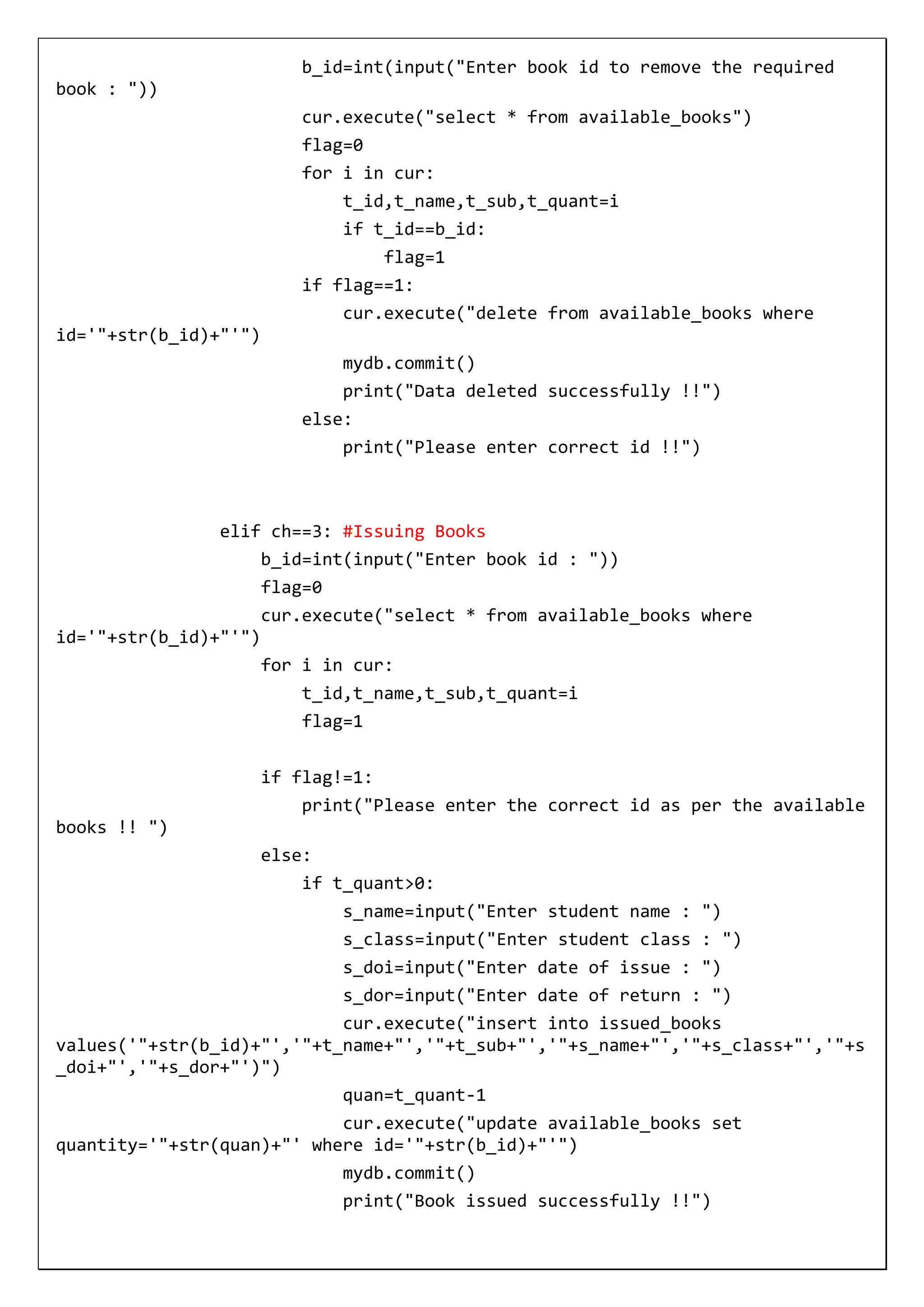Python and MySQL Linking Class 12th Project File 23-24 | PDF