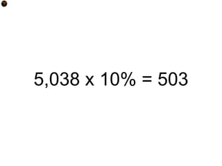 5,038 x 10% = 503
 
