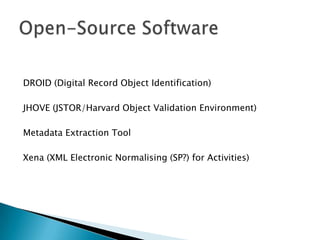 Recommendations Pathfinder for the Data Structures of the OAIS modelhttp://hdl.handle.net/2081/51
