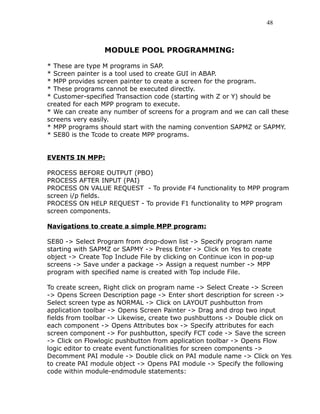module pool tcode overview | pdf | interface... Complete reference to_abap_basics | PDF