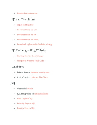 Complete resource for web development | DOCX