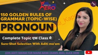 Sure-Shot Selection |English for All Competitive Exams| With Aditi Kapoor Ma’am
JOIN ADITI MA’AM FOR MAINS BANK EXAMS 2021; CLICK HERE
 