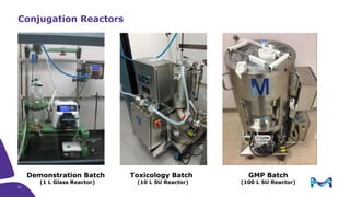 Conjugation Reactors
Demonstration Batch
(1 L Glass Reactor)
Toxicology Batch
(10 L SU Reactor)
GMP Batch
(100 L SU Reactor)
21
 