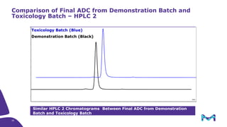 Comparison of Final ADC from Demonstration Batch and
Toxicology Batch – HPLC 2
Similar HPLC 2 Chromatograms Between Final ADC from Demonstration
Batch and Toxicology Batch
28
 