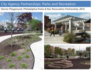 Herron Playground: Philadelphia Parks & Rec Renovation Partnership, 2012
City Agency Partnerships: Parks and Recreation
 