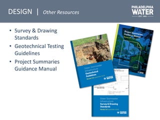 • Survey & Drawing
Standards
• Geotechnical Testing
Guidelines
• Project Summaries
Guidance Manual
DESIGN | Other Resources
 