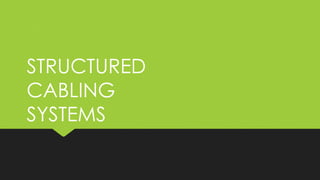 STRUCTURED
CABLING
SYSTEMS
 