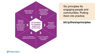 #sixprinciples
Six principles for
engaging people and
communities: Putting
them into practice
bit.ly/thesixprinciples
 