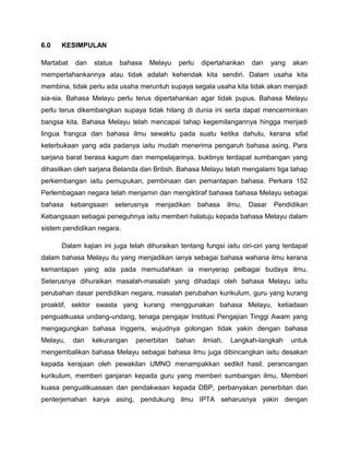 bahasa melayu sebagai bahasa ilmu | DOC