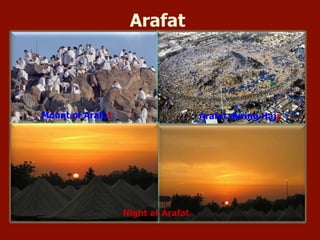 Arafat
Mount of Arafat Arafat during Hajj
Night at Arafat
 