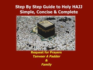 Step By Step Guide to Holy HAJJ
Simple, Concise & Complete
Request for Prayers
Tanveer A Padder
&
Family
 