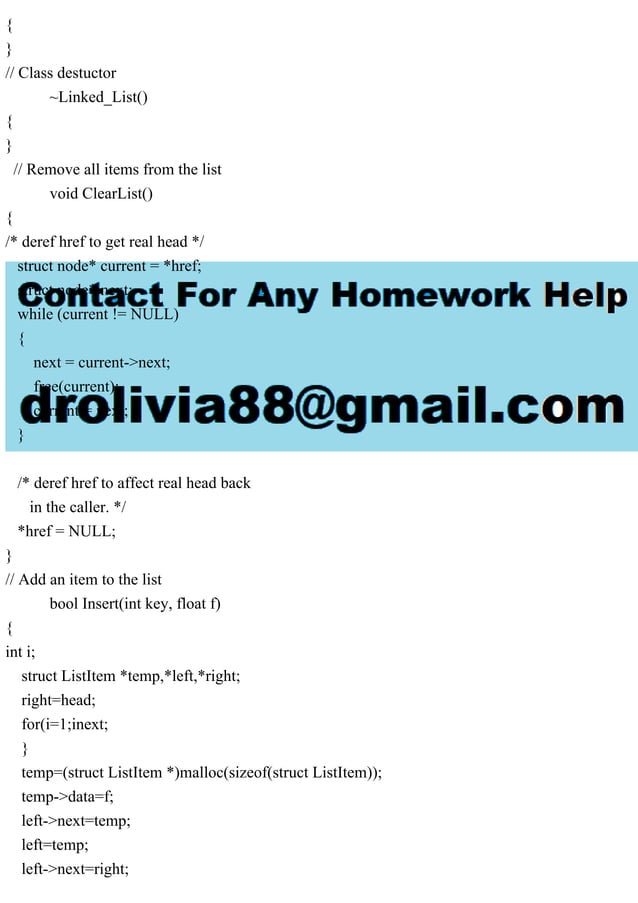 Complete the provided partial C++ Linked List program. Main.cpp is g.pdf