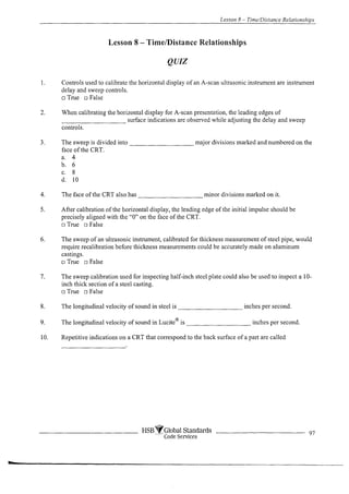 Complete ultrasonic testing work book