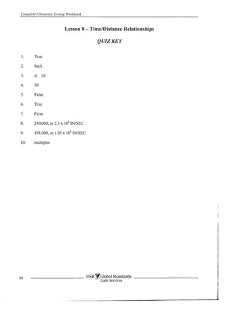 Complete ultrasonic testing work book