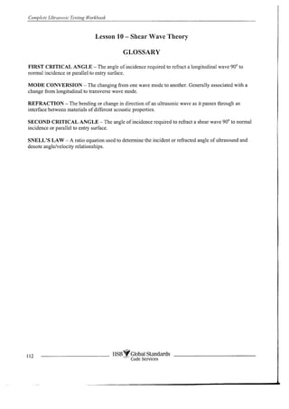 Complete ultrasonic testing work book