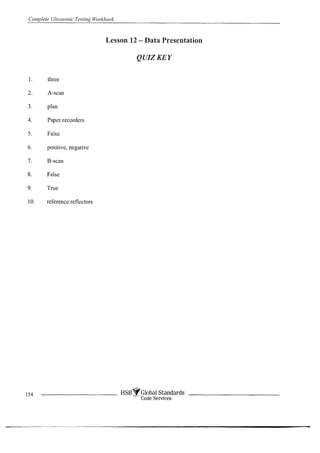 Complete ultrasonic testing work book