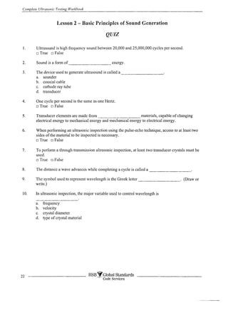 Complete ultrasonic testing work book