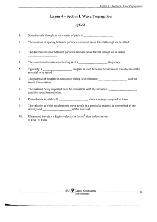 Complete ultrasonic testing work book