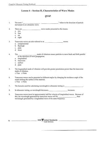 Complete ultrasonic testing work book