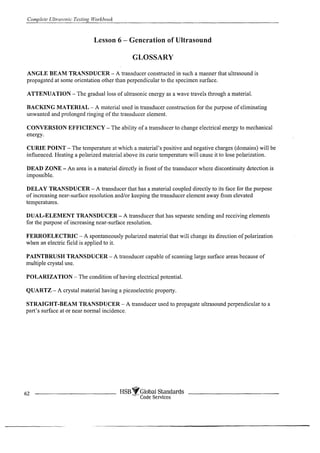 Complete ultrasonic testing work book