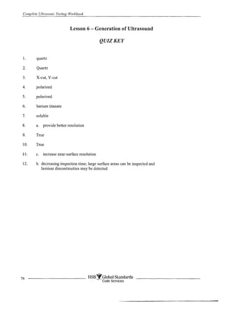 Complete ultrasonic testing work book