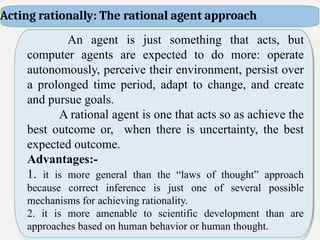 Ration Agent Approach Example Comprehensive Introduction to Artificial Intelligence: Concepts ...