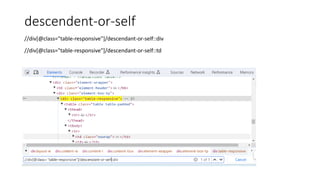 descendent-or-self
//div[@class="table-responsive"]/descendant-or-self::div
//div[@class="table-responsive"]/descendant-or-self::td
 