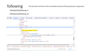 following
//tbody/tr[2]/following::td
//tbody/tr[2]/following::tr
This function will return the immediate element of the particular component
 