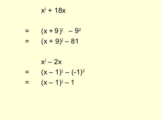 Completing the square
