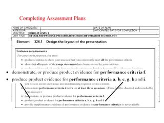 Completing Assessment Plans
 